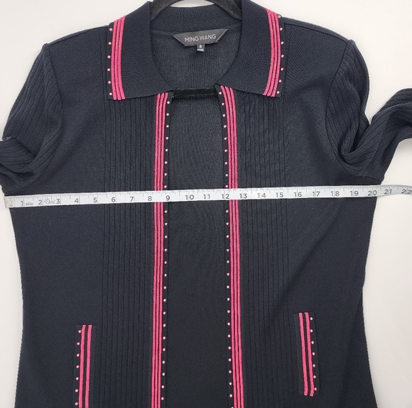 Ming Wang Open Front Cardigan Shoulder Pads Small - Picture 6 of 11